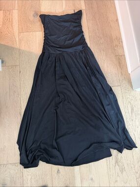 Abercrombie & fitch knit tube drop waist maxi dress black size medium tall